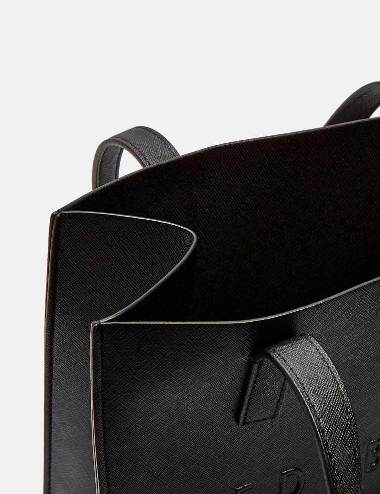 Ted Baker Seacon - Textured Faux Leather Small Icon Bag Noir | 964735-MNT