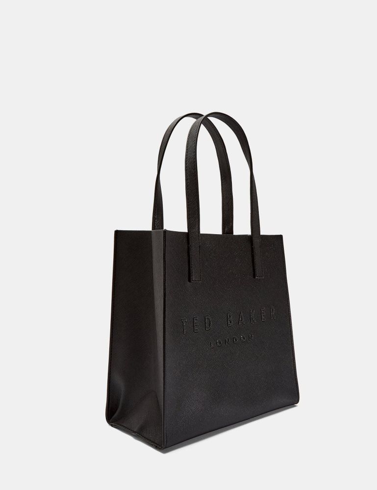 Ted Baker Seacon - Textured Faux Leather Small Icon Bag Noir | 789431-IEK