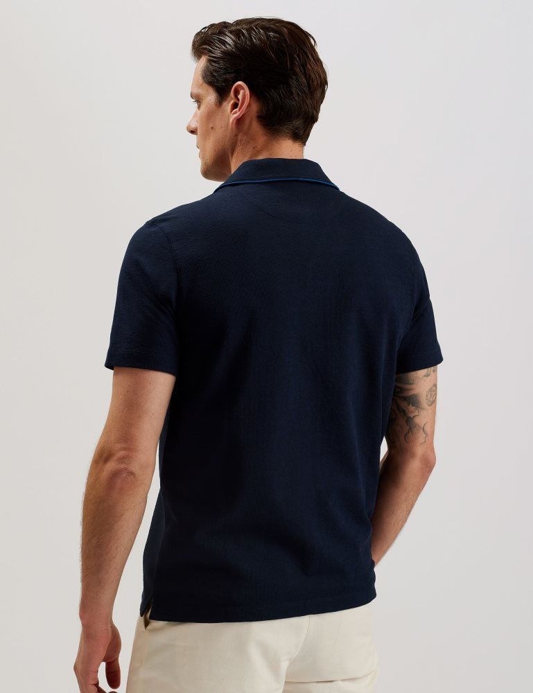 Ted Baker Selar - Short Sleeve Regular Button Through Shirt Bleu Marine | 071649-SDJ