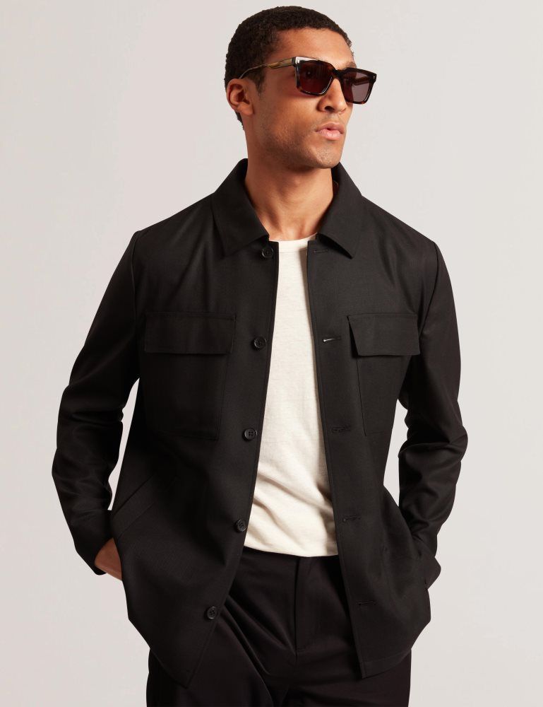 Ted Baker Selwynj - Lightweight Wool Blend Jacket Noir | 914372-BIJ