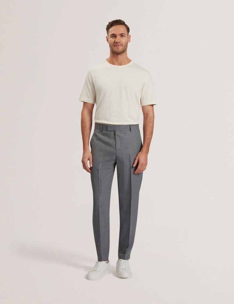 Ted Baker Selwynt - Lightweight Wool Blend Trouser Grise | 703516-CAB