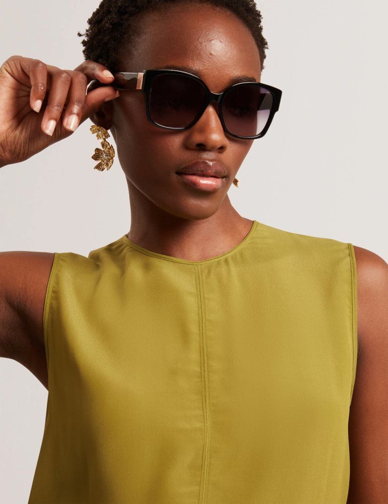 Ted Baker Shamra - Silk Blend Seam Detail Tank Top Vert | 820197-EZY