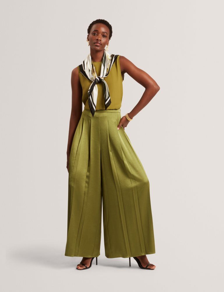 Ted Baker Shamra - Silk Blend Seam Detail Tank Top Vert | 820197-EZY