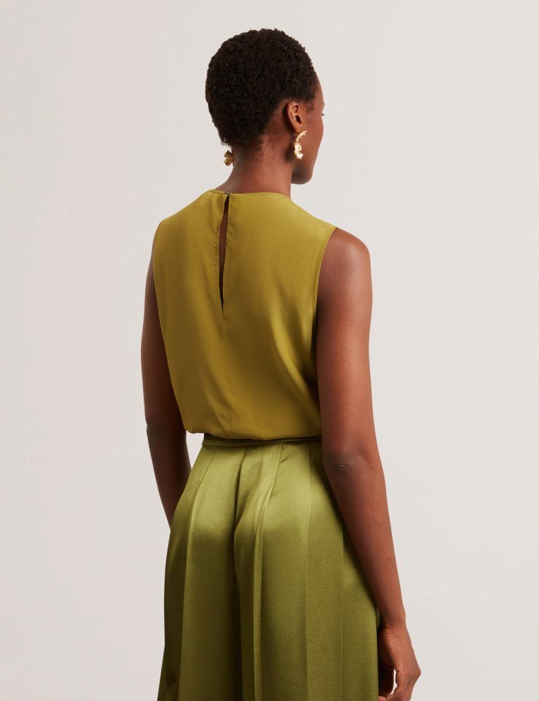 Ted Baker Shamra - Silk Blend Seam Detail Tank Top Vert | 820197-EZY