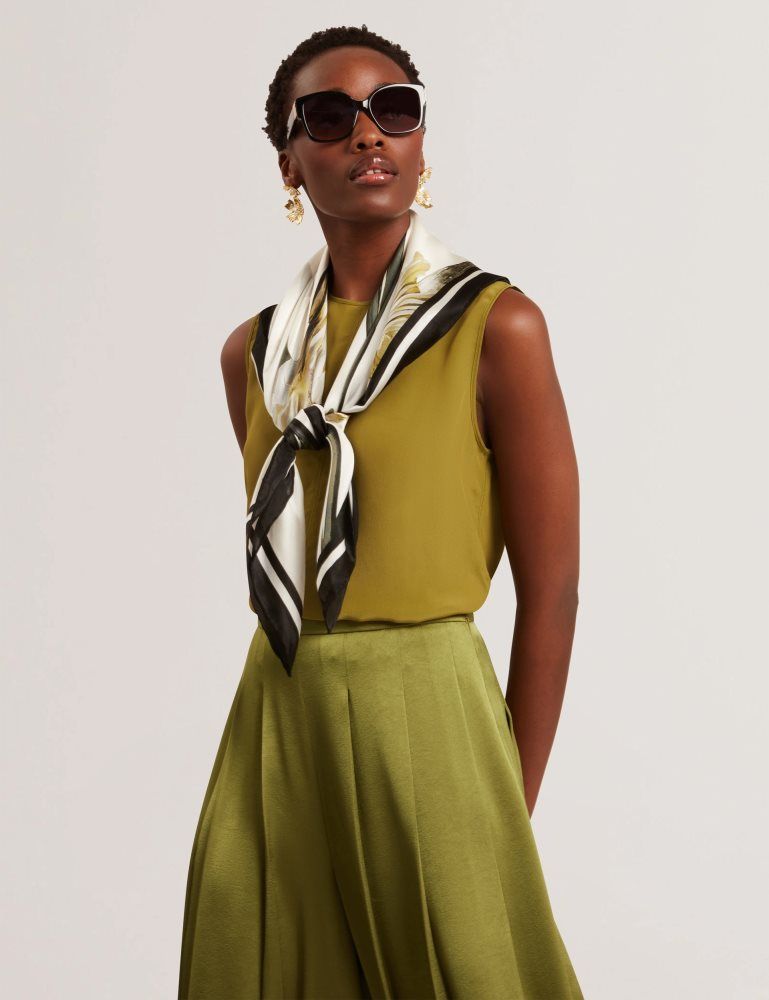 Ted Baker Shamra - Silk Blend Seam Detail Tank Top Vert | 820197-EZY