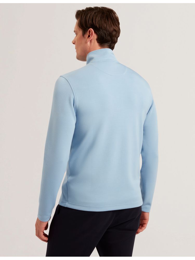 Ted Baker Simonea - Textured Panel Half-zip Modal Sweatshirt Bleu | 867043-YFT
