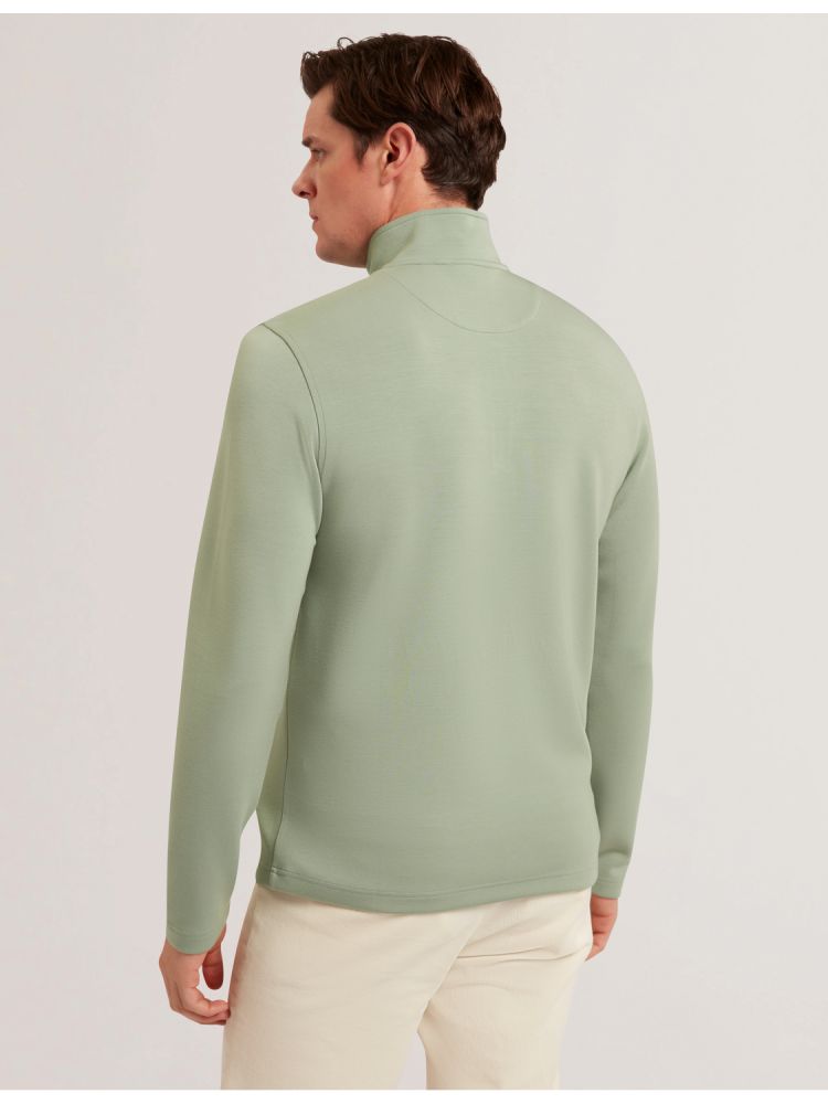 Ted Baker Simonea - Textured Panel Half-zip Modal Sweatshirt Vert | 093254-DQZ