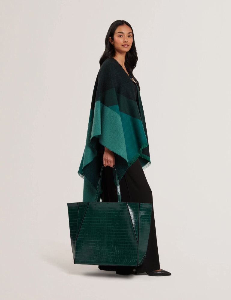 Ted Baker Sophyna - Croc Effect Folding Shopper Bag Vert | 830215-RJZ