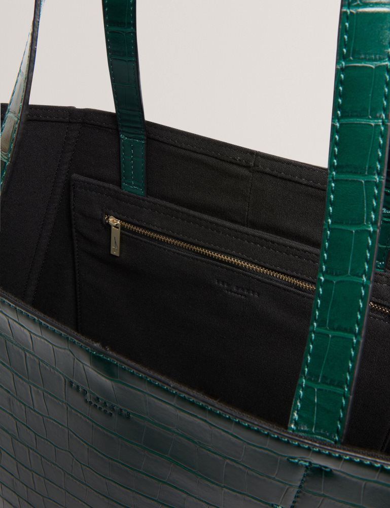 Ted Baker Sophyna - Croc Effect Folding Shopper Bag Vert | 830215-RJZ
