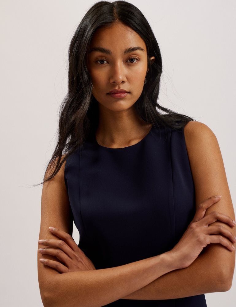 Ted Baker Sorral - Sleeveless Tailored Mini Dress With Side Split Bleu Marine | 246790-NPY