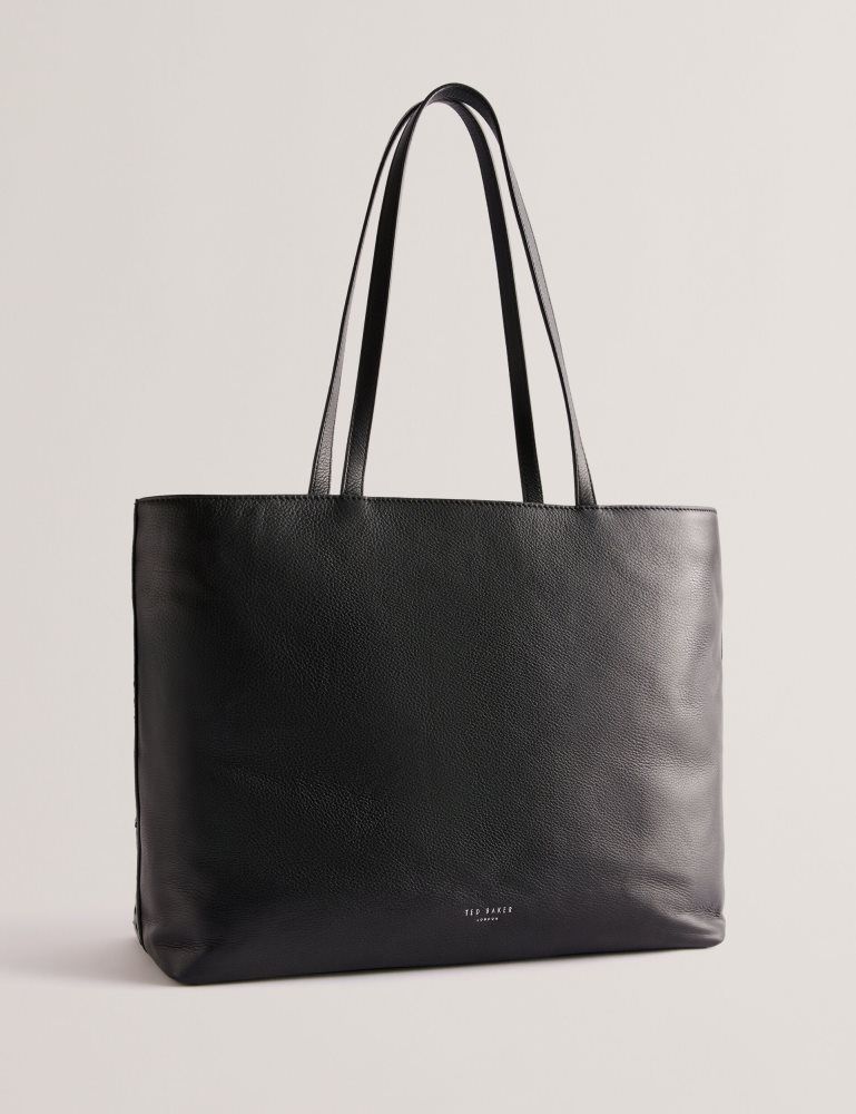 Ted Baker Stalie - Stitch Detail Leather Large Shopper Bag Noir | 321680-QOC