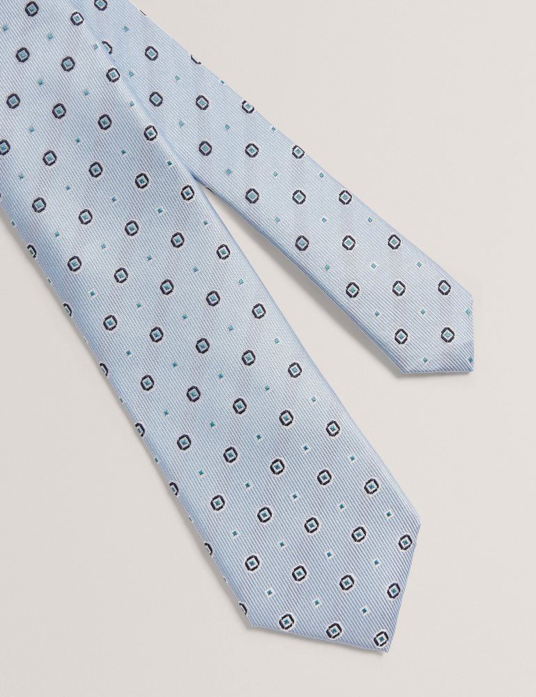 Ted Baker Steeple - Circle Geometric Print Silk Tie Bleu | 219573-OHZ