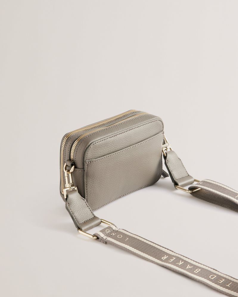 Ted Baker Stunna - Mini Leather Crossbody Camera Bag Grise | 983201-FJS