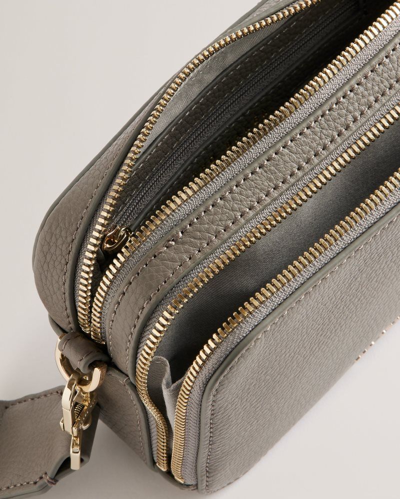 Ted Baker Stunna - Mini Leather Crossbody Camera Bag Grise | 983201-FJS