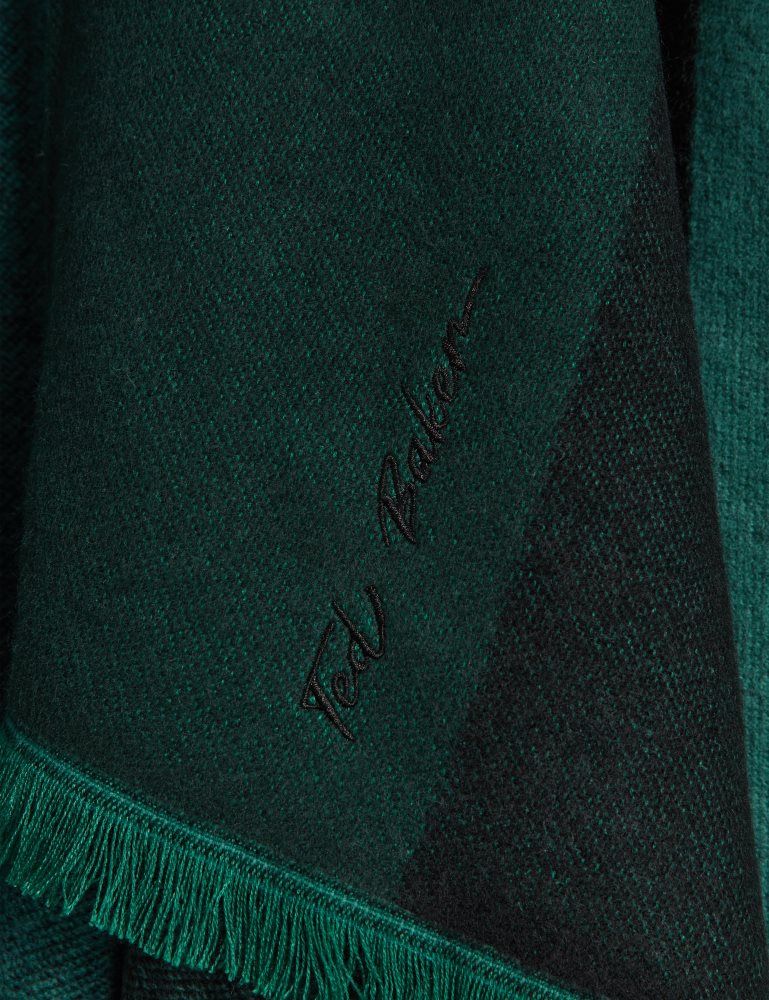 Ted Baker Suffia - Colour Block Buckled Woven Poncho Vert | 168940-QPC