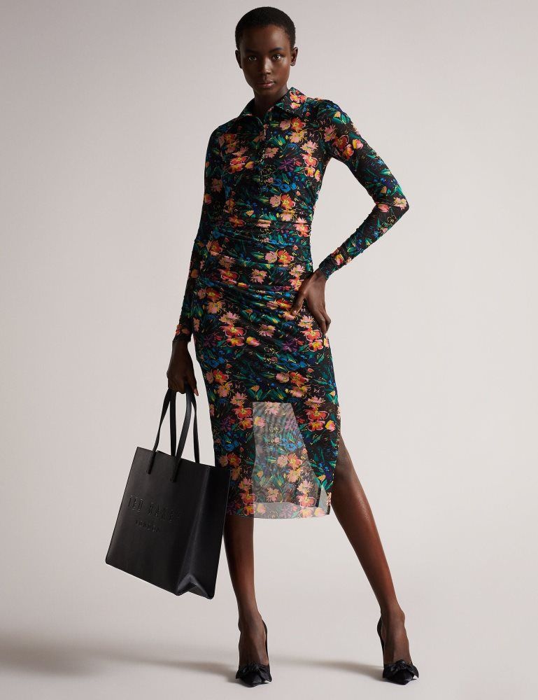 Ted Baker Sukicon - Textured Faux Leather Icon Tote Bag Noir | 298546-PLS