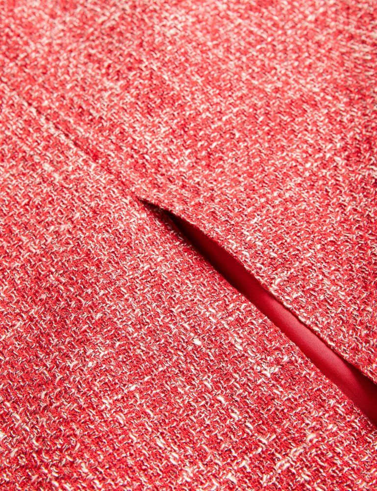 Ted Baker Sumis - Tailored Boucle Midi Skirt With Front Slit Rouge | 521089-JQY