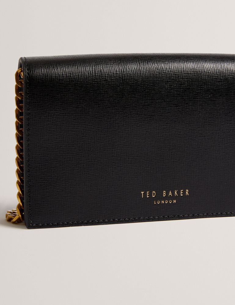 Ted Baker Tabina - Leather Purse With Chain Crossbody Strap Noir | 573402-OPQ