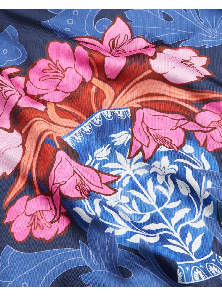 Ted Baker Teanha - Woven Front Printed Jumper Bleu Marine | 293784-NHK
