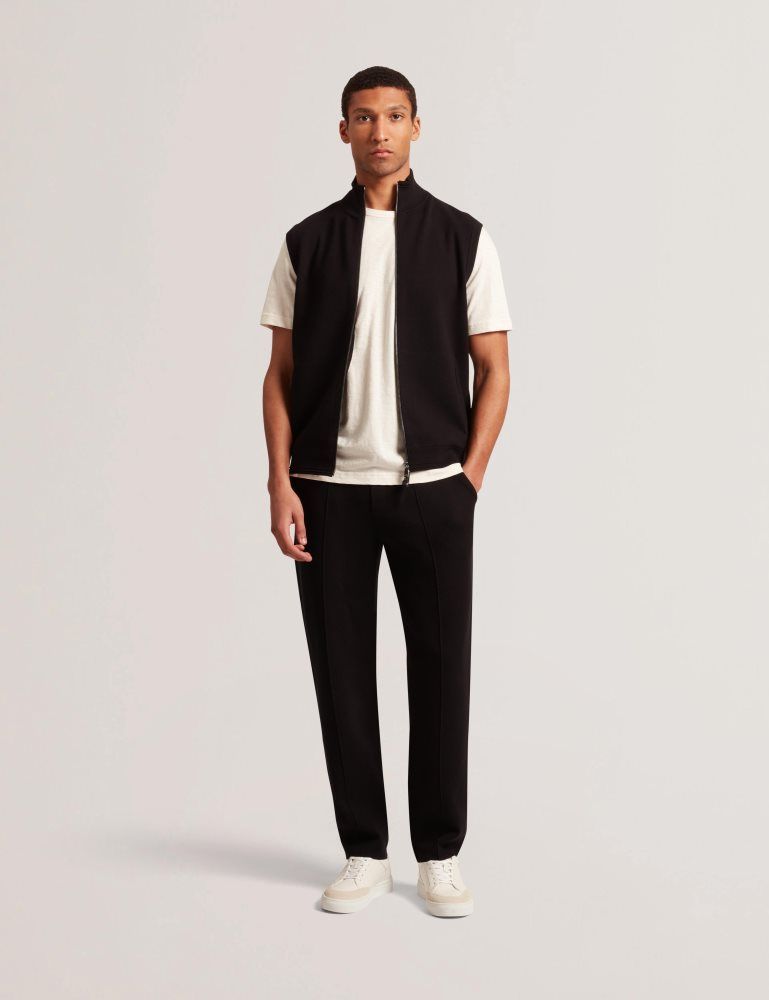 Ted Baker Terince - Zip-through Funnel Neck Gillet Noir | 580271-FVI