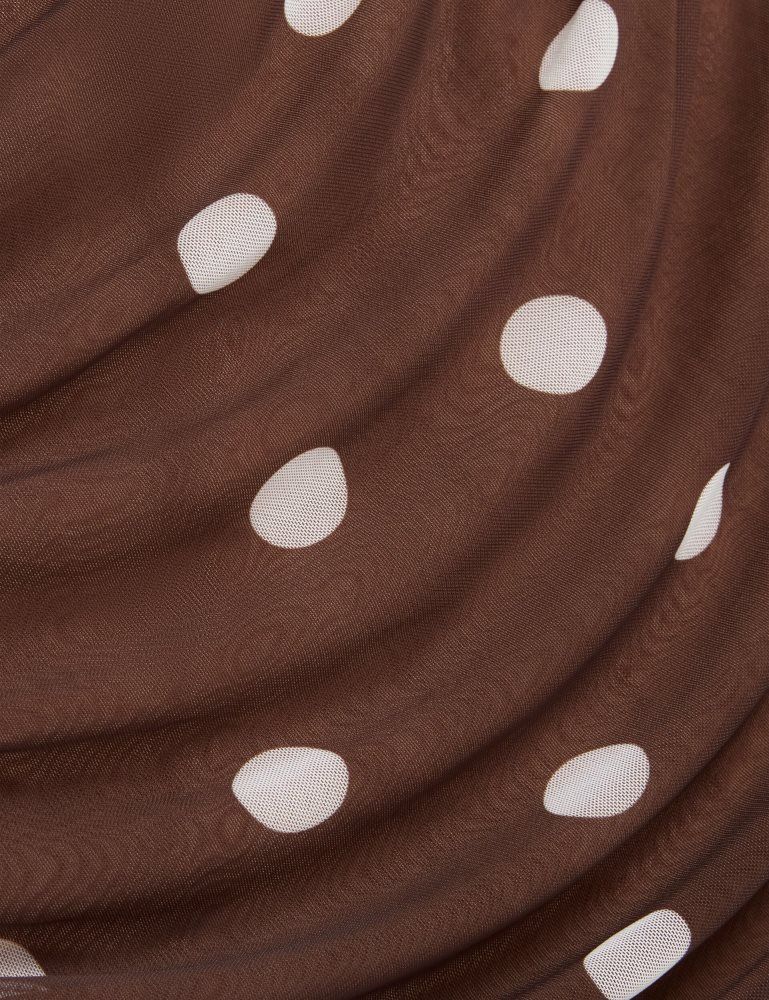 Ted Baker Tildahh - Off-shoulder Polka Dot Mesh Mini Dress Marron | 364152-JEG