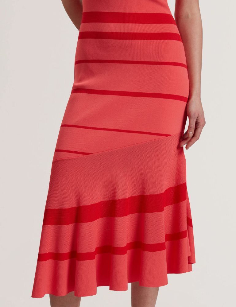 Ted Baker Tilleea - Striped Square Neck Flippy Midi Dress Corail | 239670-AEN