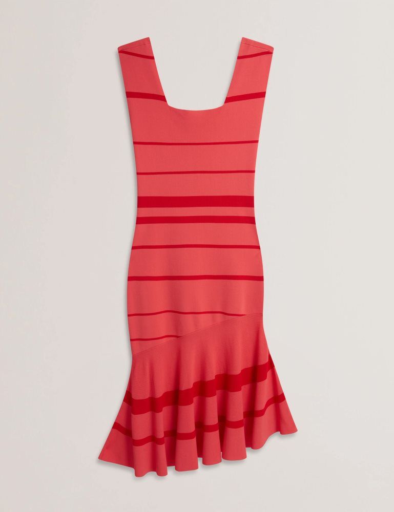 Ted Baker Tilleea - Striped Square Neck Flippy Midi Dress Corail | 239670-AEN