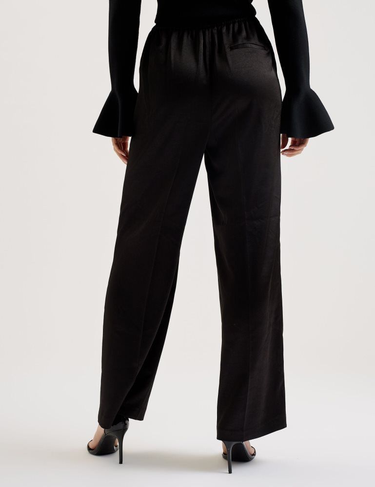 Ted Baker Umaibo - Satin Wide Leg Drawstring Joggers Noir | 089315-PXR