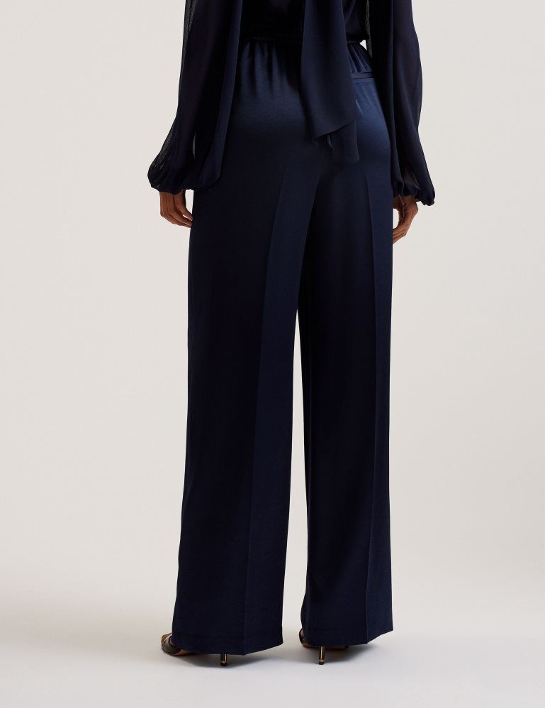 Ted Baker Umaibo - Satin Wide Leg Drawstring Joggers Noir | 089315-PXR