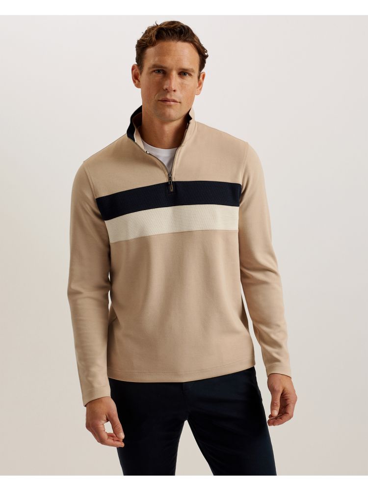 Ted Baker Veller - Long Sleeve Regular Fit Half Zip Marron | 102867-VJN