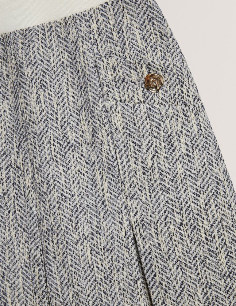 Ted Baker Vulpam - Sleeveless Knit Bodice Boucle Mini Dress Bleu | 279401-ZXE