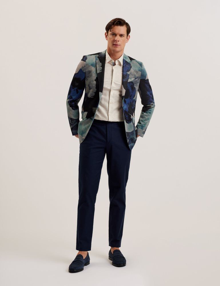 Ted Baker Walkerj - Printed Floral Pique Jersey Blazer Multicolore | 049528-UHD