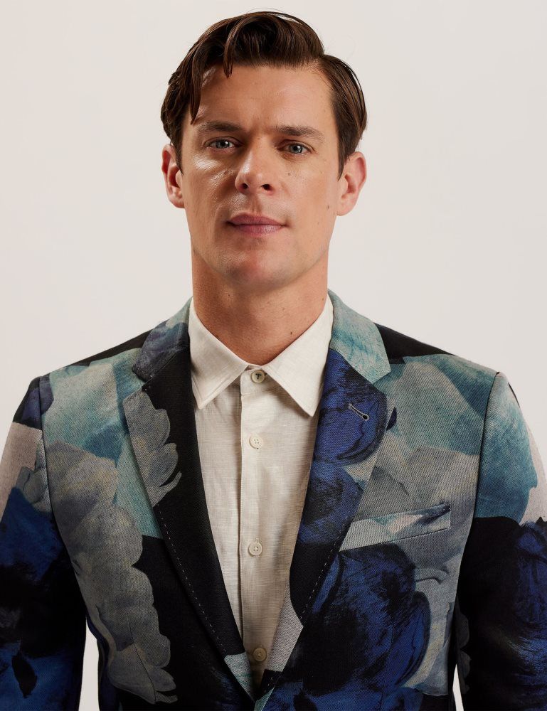 Ted Baker Walkerj - Printed Floral Pique Jersey Blazer Multicolore | 049528-UHD