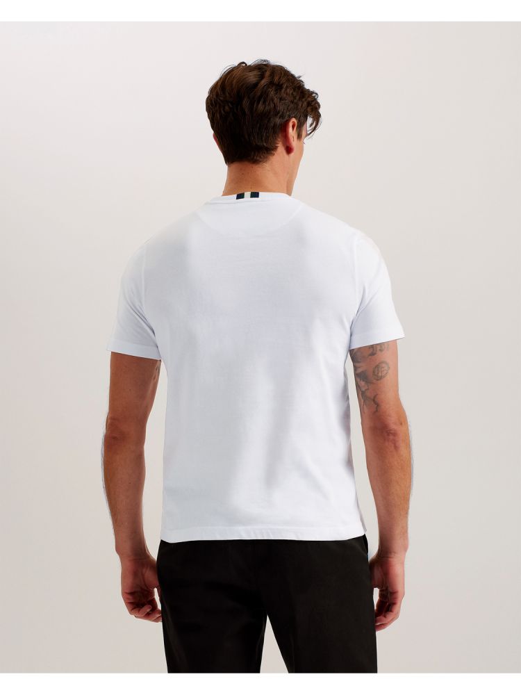 Ted Baker Wiskin - Short Sleeve Regular Branded T-shirt Blanche | 521748-XLN