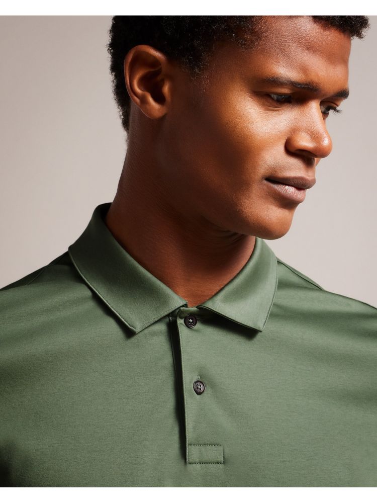 Ted Baker Zeiter - Slim Fit Pure Cotton Polo Shirt Kaki | 941802-FUJ
