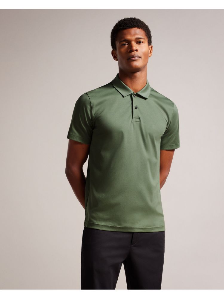 Ted Baker Zeiter - Slim Fit Pure Cotton Polo Shirt Kaki | 941802-FUJ